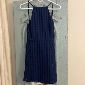 NBD NAVY OPEN BACK DRESS